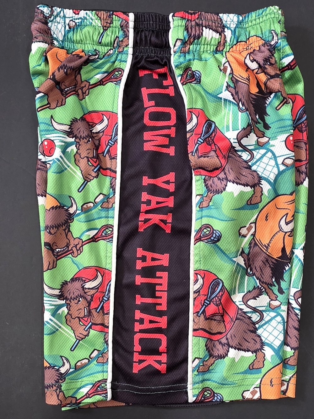 Flow Society Buffalo Lacrosse Print Active Shorts in Green Size Medium - Picture 4 of 6